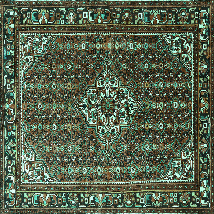 Square Persian Turquoise Traditional Rug, tr1342turq