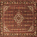 Square Machine Washable Persian Brown Traditional Rug, wshtr1342brn