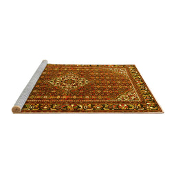 Sideview of Machine Washable Persian Yellow Traditional Rug, wshtr1342yw
