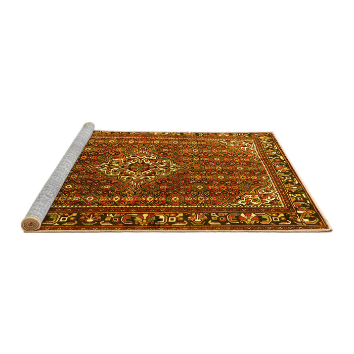 Sideview of Machine Washable Persian Yellow Traditional Rug, wshtr1342yw