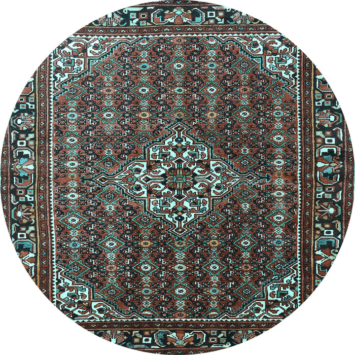 Round Machine Washable Persian Light Blue Traditional Rug, wshtr1342lblu