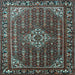 Square Machine Washable Persian Light Blue Traditional Rug, wshtr1342lblu