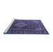 Sideview of Machine Washable Persian Blue Traditional Rug, wshtr1342blu