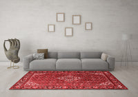 Machine Washable Persian Red Traditional Rug, wshtr1342red