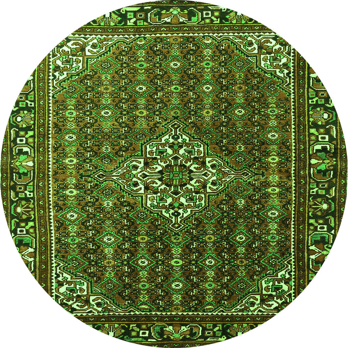 Square Persian Green Traditional Rug, tr1342grn