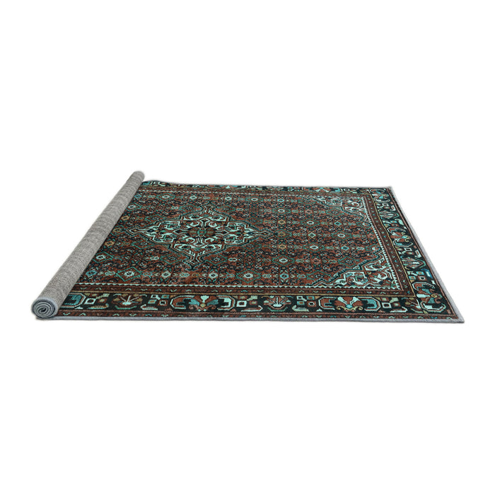 Sideview of Machine Washable Persian Light Blue Traditional Rug, wshtr1342lblu