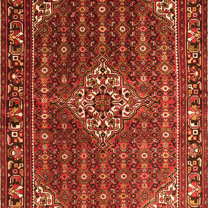Serging Thickness of Machine Washable Persian Orange Traditional Area Rugs, wshtr1342org