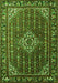 Serging Thickness of Machine Washable Persian Green Traditional Area Rugs, wshtr1342grn