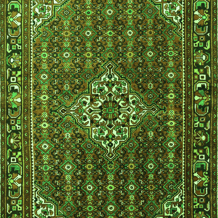 Serging Thickness of Machine Washable Persian Green Traditional Area Rugs, wshtr1342grn