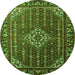 Machine Washable Persian Green Traditional Area Rugs, wshtr1342grn