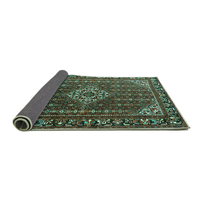 Sideview of Persian Turquoise Traditional Rug, tr1342turq