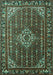 Machine Washable Persian Turquoise Traditional Area Rugs, wshtr1342turq