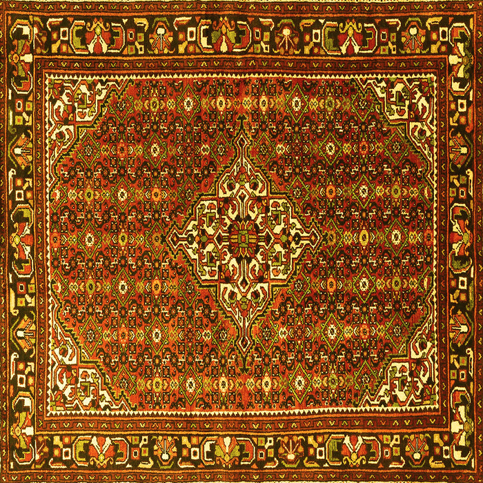 Square Machine Washable Persian Yellow Traditional Rug, wshtr1342yw