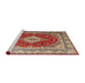 Sideview of Machine Washable Traditional Brown Green Rug, wshtr1343