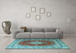 Machine Washable Persian Light Blue Traditional Rug in a Living Room, wshtr1343lblu