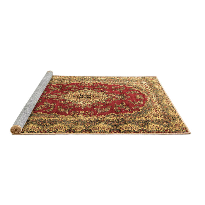 Sideview of Machine Washable Persian Brown Traditional Rug, wshtr1343brn