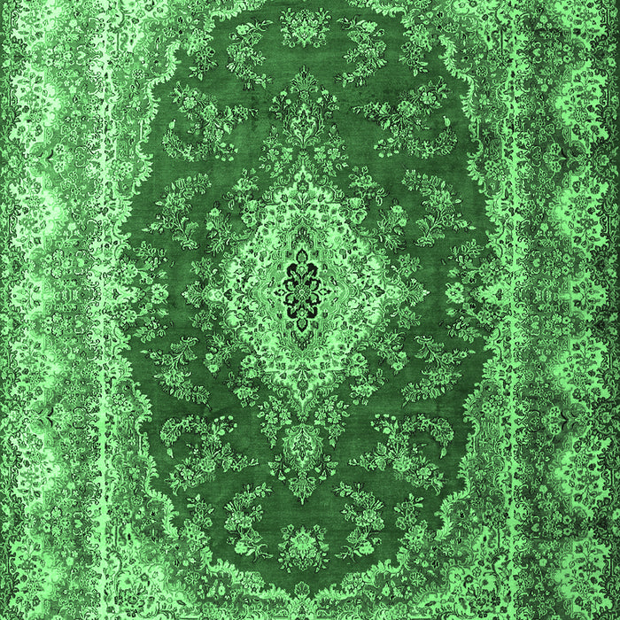 Machine Washable Persian Emerald Green Traditional Area Rugs, wshtr1343emgrn
