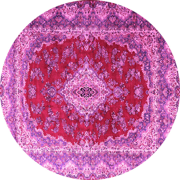 Round Persian Pink Traditional Rug, tr1343pnk