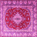 Square Machine Washable Persian Pink Traditional Rug, wshtr1343pnk