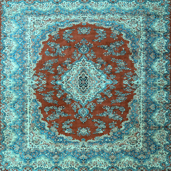 Square Machine Washable Persian Light Blue Traditional Rug, wshtr1343lblu