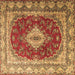 Square Persian Brown Traditional Rug, tr1343brn