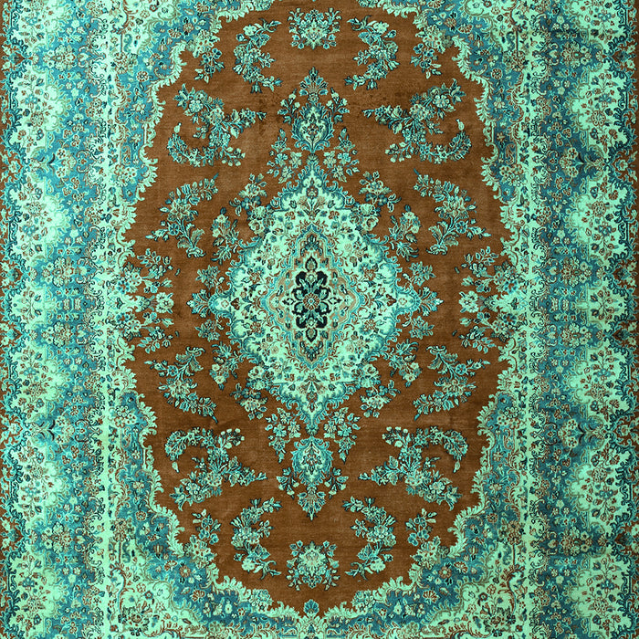 Machine Washable Persian Turquoise Traditional Area Rugs, wshtr1343turq