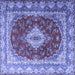 Square Persian Blue Traditional Rug, tr1343blu