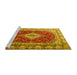 Sideview of Machine Washable Persian Yellow Traditional Rug, wshtr1343yw