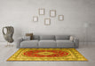 Machine Washable Persian Yellow Traditional Rug in a Living Room, wshtr1343yw