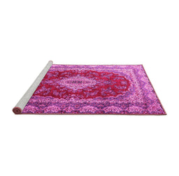 Sideview of Machine Washable Persian Pink Traditional Rug, wshtr1343pnk