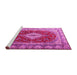 Sideview of Machine Washable Persian Pink Traditional Rug, wshtr1343pnk