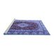 Sideview of Machine Washable Persian Blue Traditional Rug, wshtr1343blu