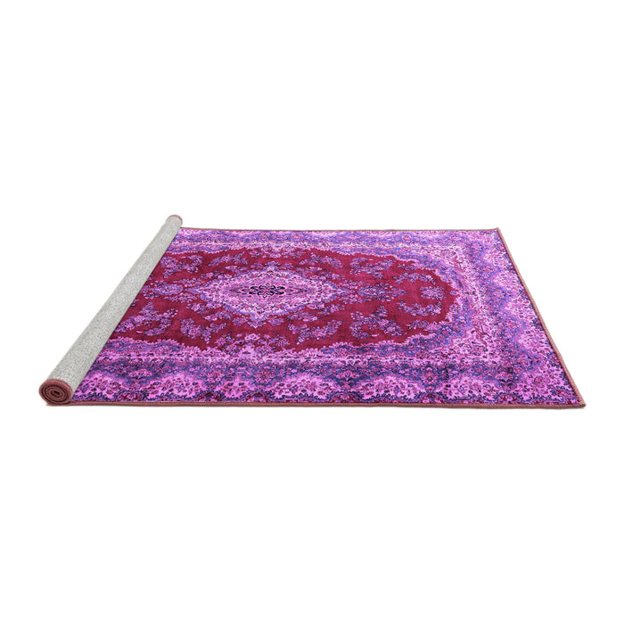 Sideview of Machine Washable Persian Purple Traditional Area Rugs, wshtr1343pur