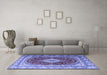 Machine Washable Persian Blue Traditional Rug in a Living Room, wshtr1343blu