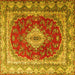 Square Persian Yellow Traditional Rug, tr1343yw