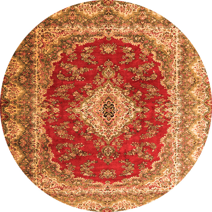 Machine Washable Persian Orange Traditional Area Rugs, wshtr1343org