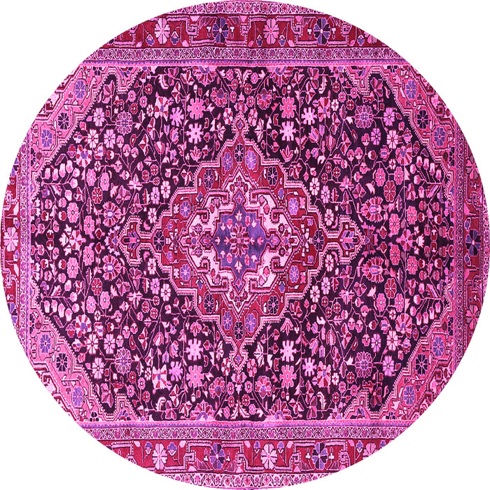 Round Persian Pink Traditional Rug, tr1344pnk