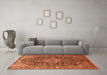 Machine Washable Persian Orange Traditional Area Rugs in a Living Room, wshtr1344org