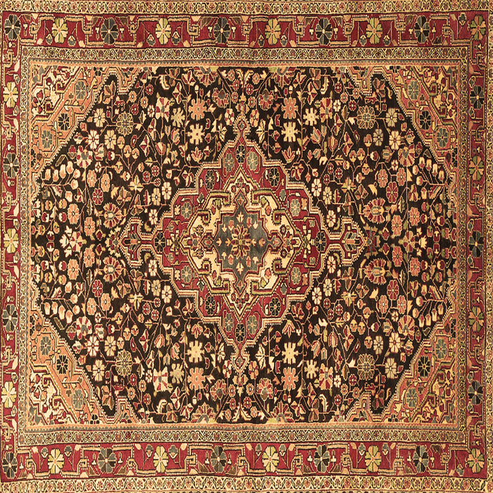 Square Machine Washable Persian Brown Traditional Rug, wshtr1344brn