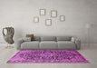 Machine Washable Persian Purple Traditional Area Rugs in a Living Room, wshtr1344pur