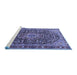 Sideview of Machine Washable Persian Blue Traditional Rug, wshtr1344blu