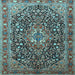 Square Persian Light Blue Traditional Rug, tr1344lblu