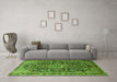 Machine Washable Persian Green Traditional Area Rugs in a Living Room,, wshtr1344grn