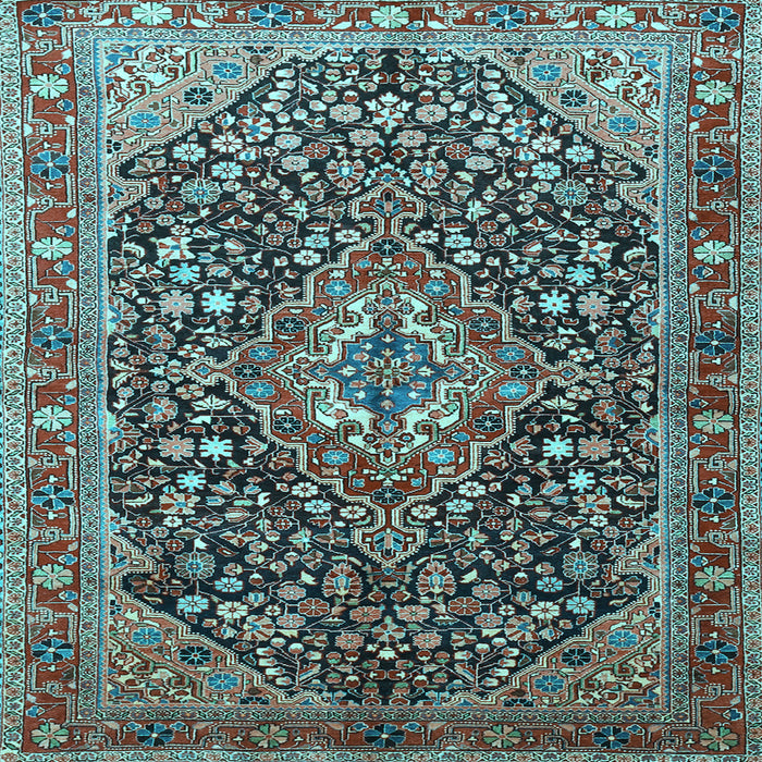 Square Machine Washable Persian Light Blue Traditional Rug, wshtr1344lblu