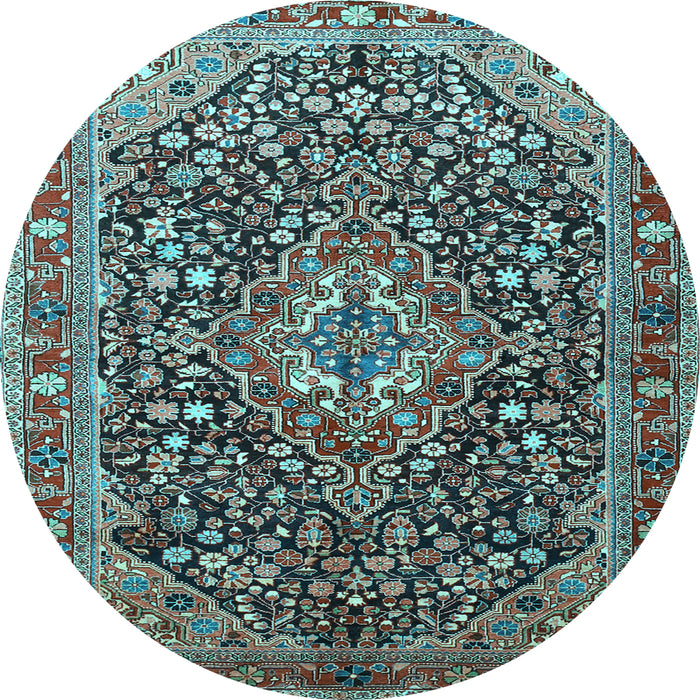Round Persian Light Blue Traditional Rug, tr1344lblu