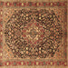 Square Persian Brown Traditional Rug, tr1344brn