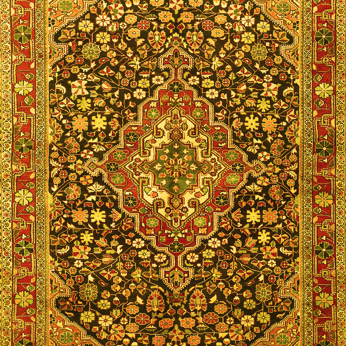 Machine Washable Persian Yellow Traditional Rug, wshtr1344yw