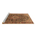 Sideview of Machine Washable Persian Brown Traditional Rug, wshtr1344brn