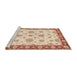 Sideview of Machine Washable Traditional Orange Rug, wshtr1345