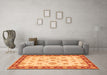 Machine Washable Oriental Orange Traditional Area Rugs in a Living Room, wshtr1345org